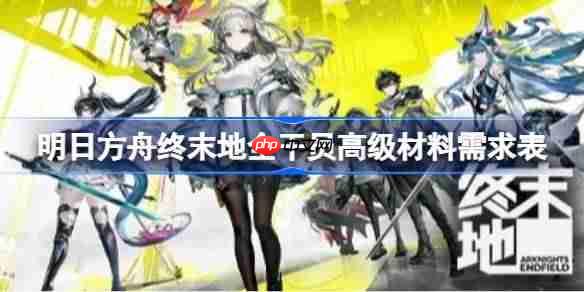 明日方舟终末地全干员高级材料需求什么-明日方舟终末地全干员高级材料需求表
