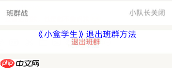 小盒学生如何退出班群