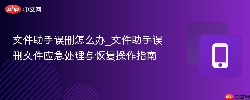 文件助手误删怎么办_文件助手误删文件应急处理与恢复操作指南