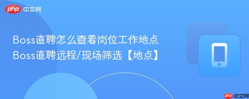 boss直聘怎么查看岗位工作地点 boss直聘远程/现场筛选【地点】