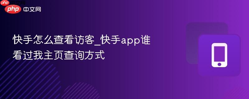 快手怎么查看访客_快手app谁看过我主页查询方式