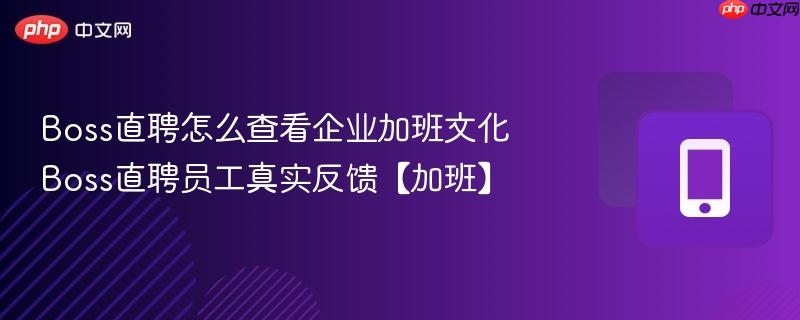 boss直聘怎么查看企业加班文化 boss直聘员工真实反馈【加班】