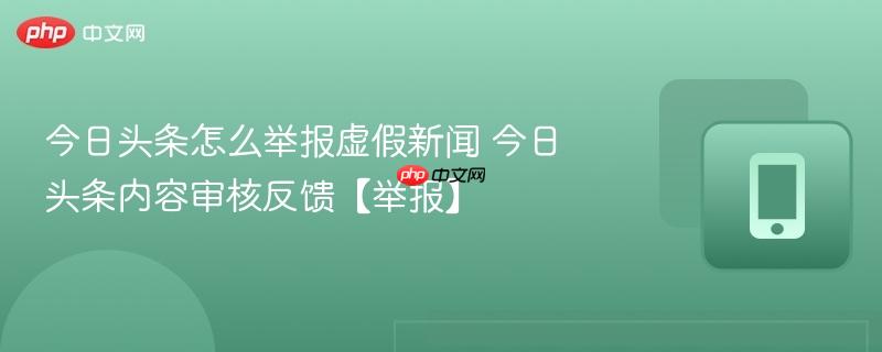 今日头条怎么举报虚假新闻 今日头条内容审核反馈【举报】