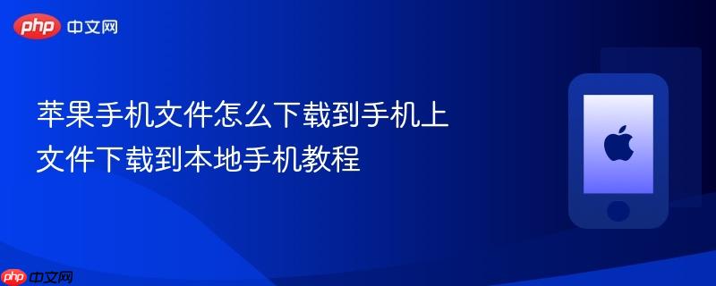 苹果手机文件怎么下载到手机上 文件下载到本地手机教程