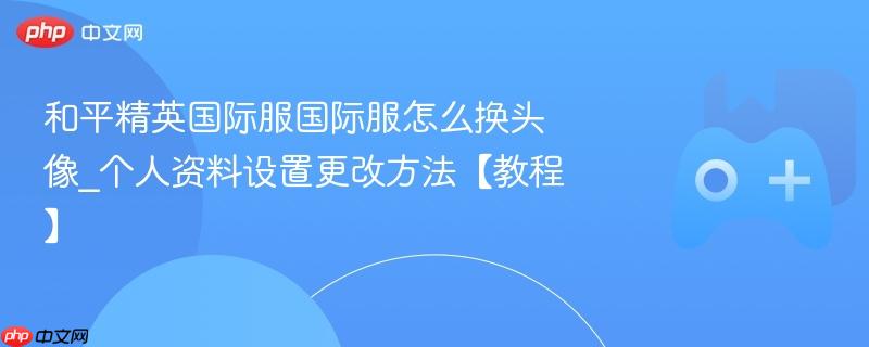 和平精英国际服国际服怎么换头像_个人资料设置更改方法【教程】