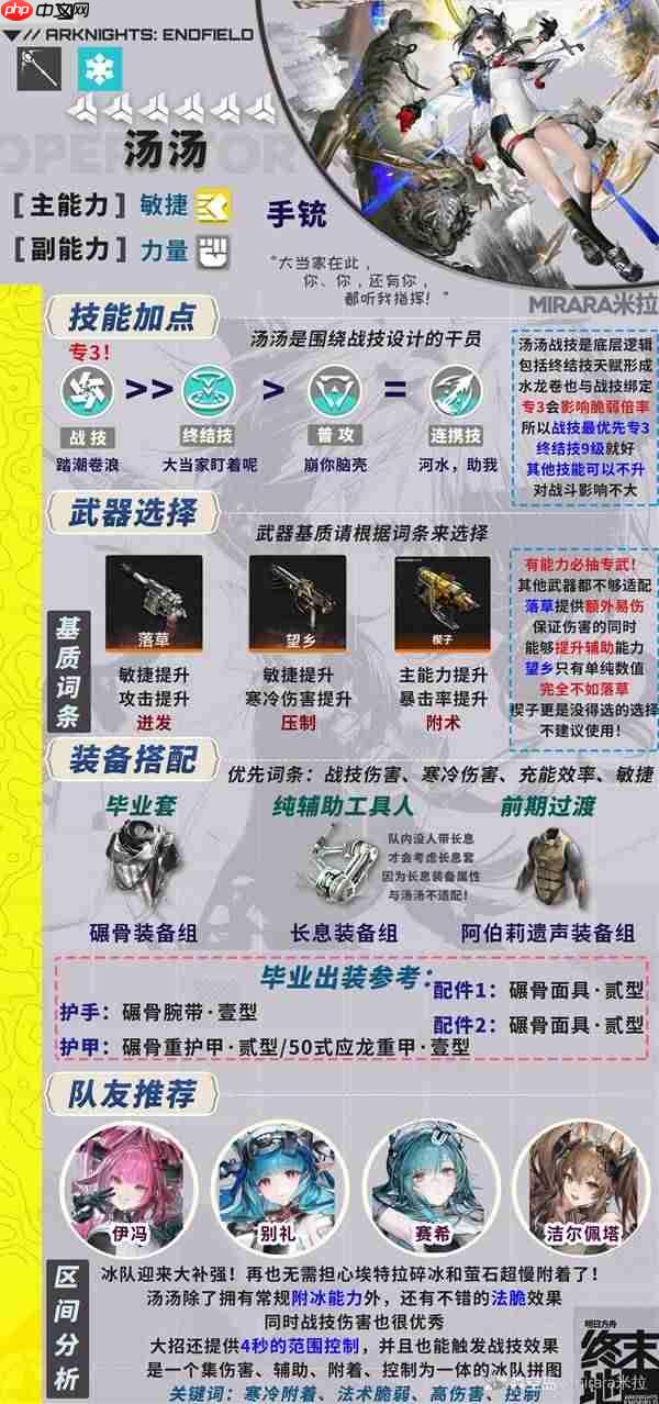 明日方舟终末地汤汤如何进行培养-明日方舟终末地汤汤详细培养一图流