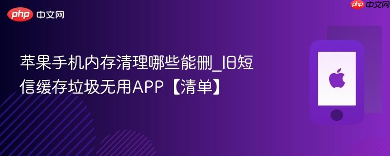 苹果手机内存清理哪些能删_旧短信缓存垃圾无用app【清单】