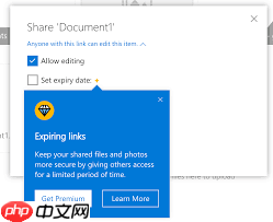 如何设置OneDrive共享链接过期时间