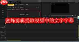 PC蜜蜂剪辑软件如何提取视频文字字幕