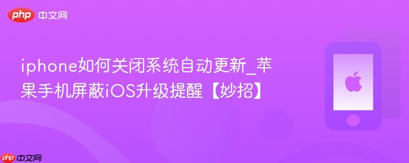 iphone如何关闭系统自动更新_苹果手机屏蔽ios升级提醒【妙招】