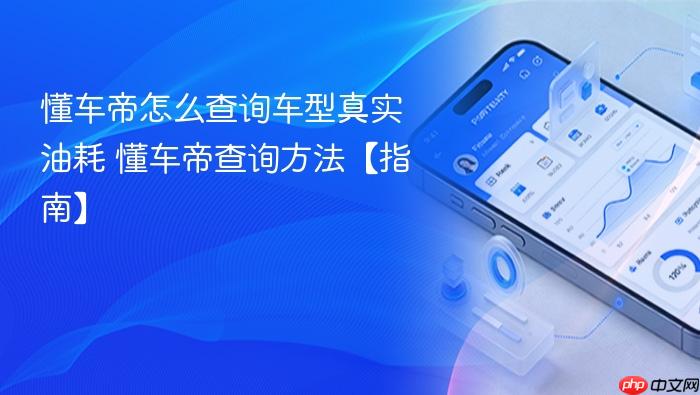 懂车帝怎么查询车型真实油耗 懂车帝查询方法【指南】