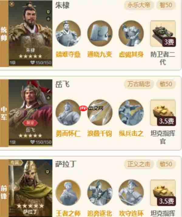 世界启元永乐岳飞阵容搭配推荐