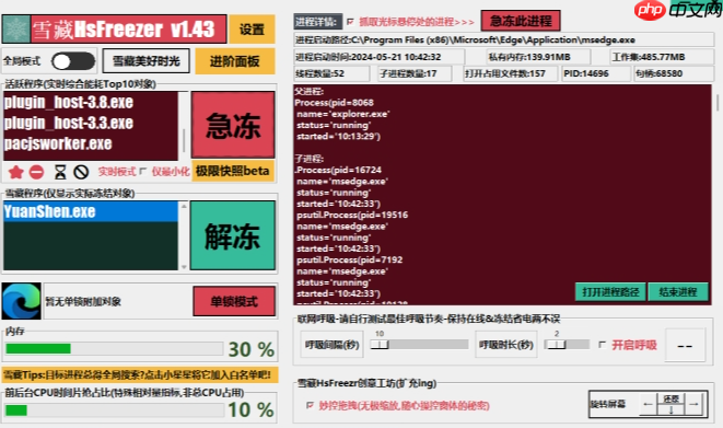 雪藏HsFreezer(游戏冻结工具)-雪藏HsFreezer(游戏冻结工具)免费版1.62