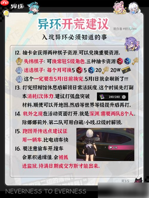 异环开荒必看建议 新手开荒要做什么