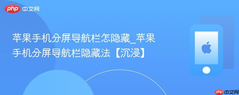 苹果手机分屏导航栏怎隐藏_苹果手机分屏导航栏隐藏法【沉浸】