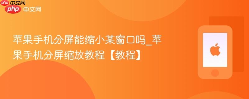 苹果手机分屏能缩小某窗口吗_苹果手机分屏缩放教程【教程】