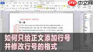 word如何只给正文添加行号