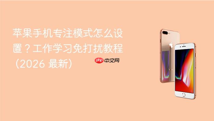 苹果手机专注模式怎么设置?工作学习免打扰教程 (2026 最新)