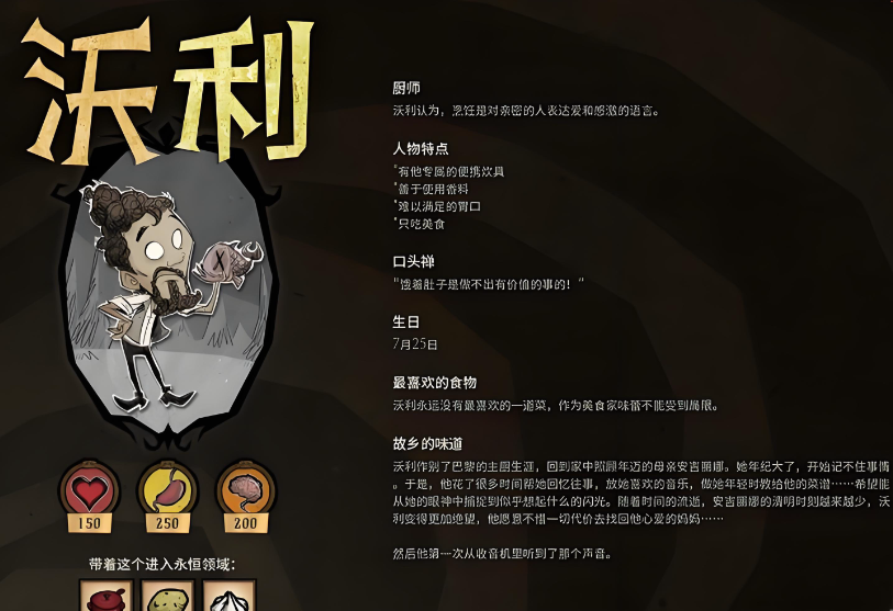 饥荒沃利有哪些特点