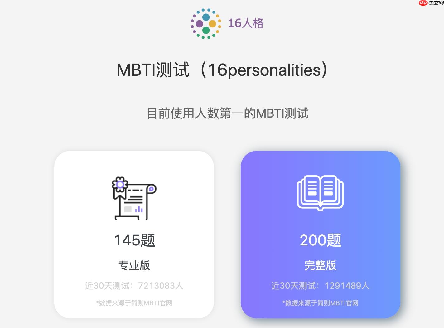 mbti职业性格测试入口 免费16型人格测试官网入口