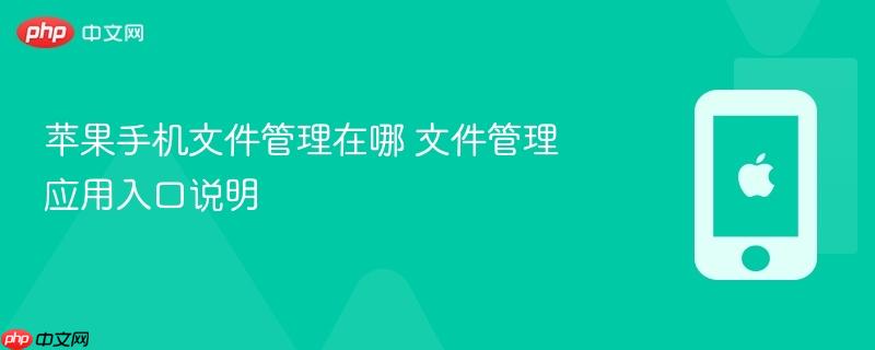 苹果手机文件管理在哪 文件管理应用入口说明