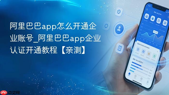 阿里巴巴app怎么开通企业账号_阿里巴巴app企业认证开通教程【亲测】